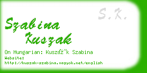 szabina kuszak business card